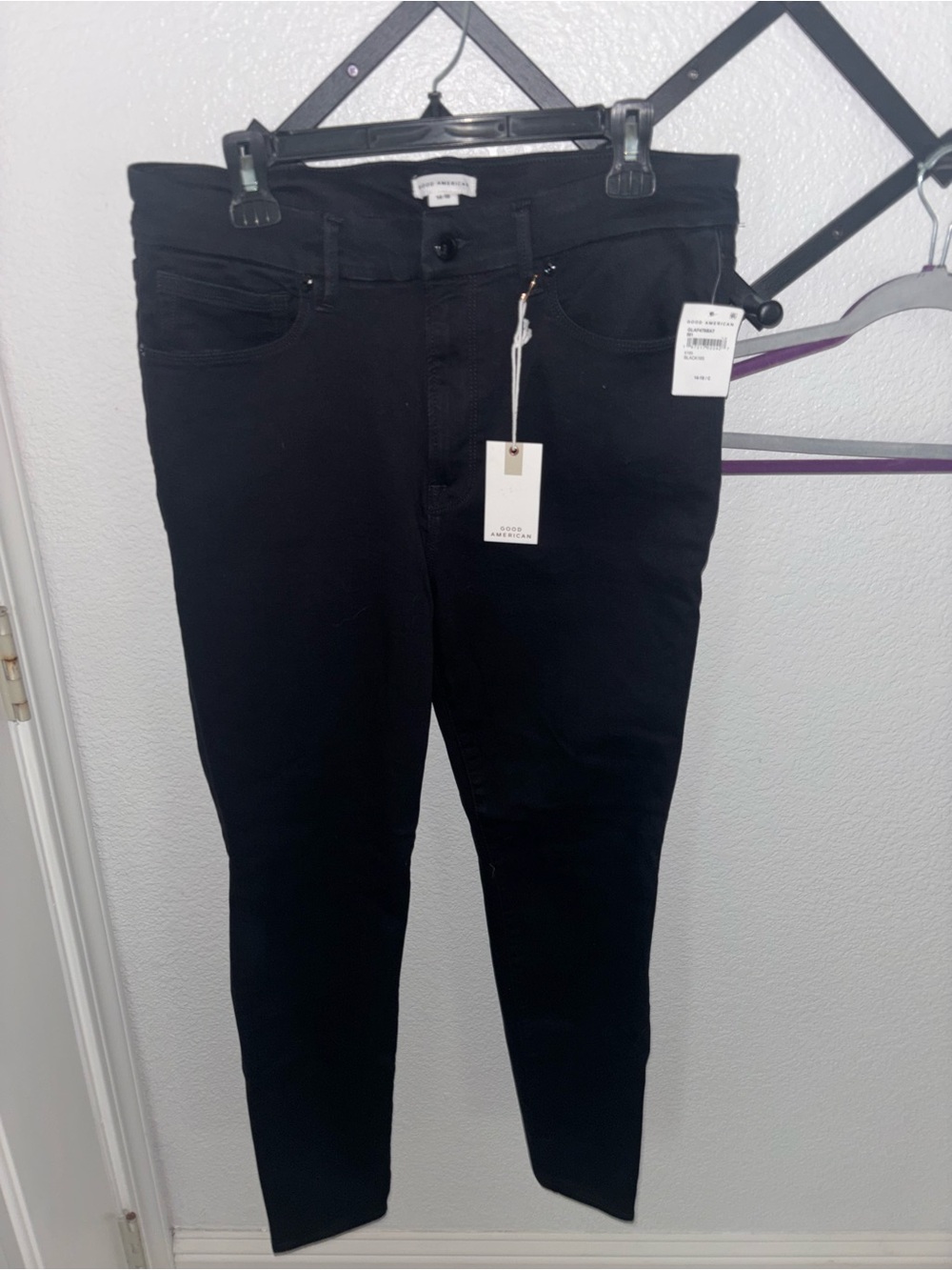 Good American Good Legs Skinny Jeans Womens 14-18 Black High Rise NWT - Picture 2 of 5